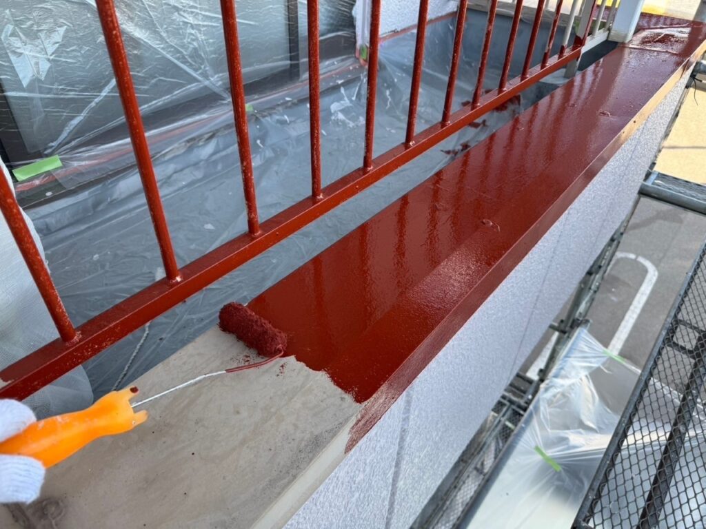 バルコニー手摺笠木 サビ止め塗布:エポキシ錆止め