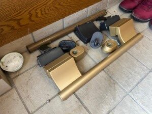 既存ドアハンドル一時撤去