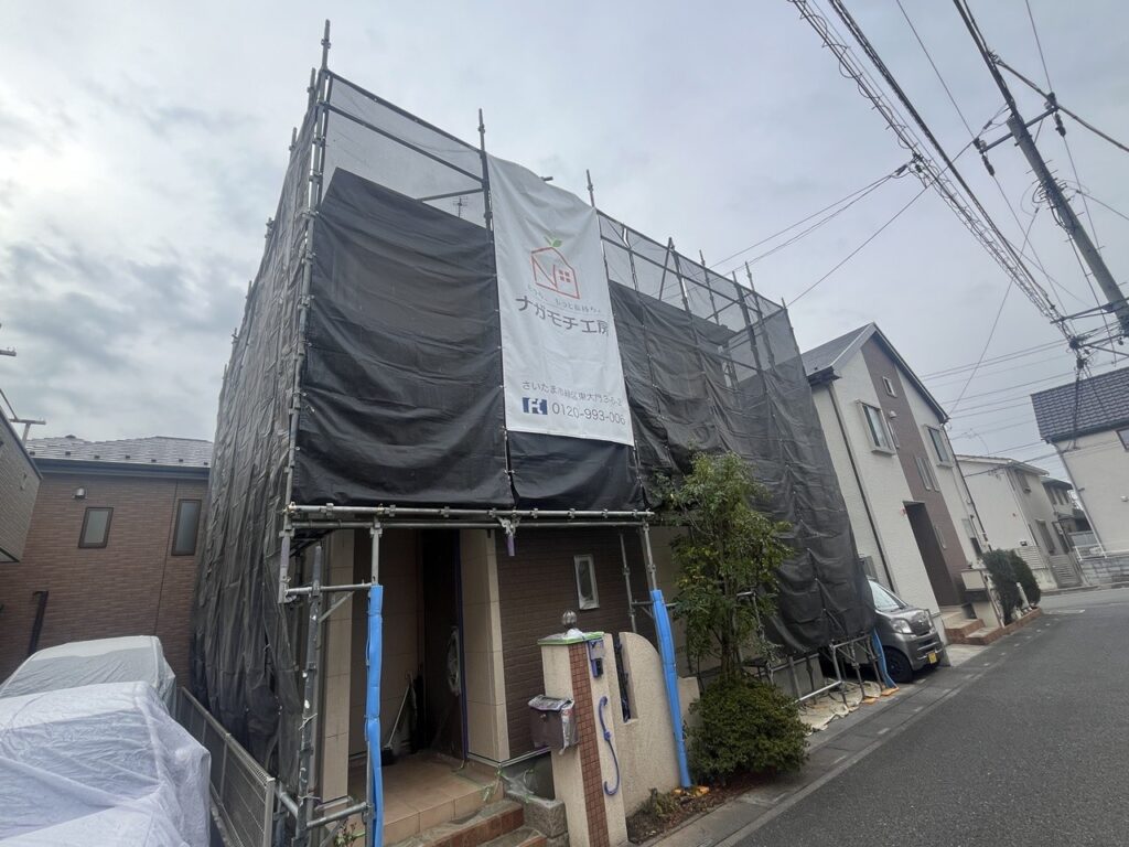 飛散防止ネット取付