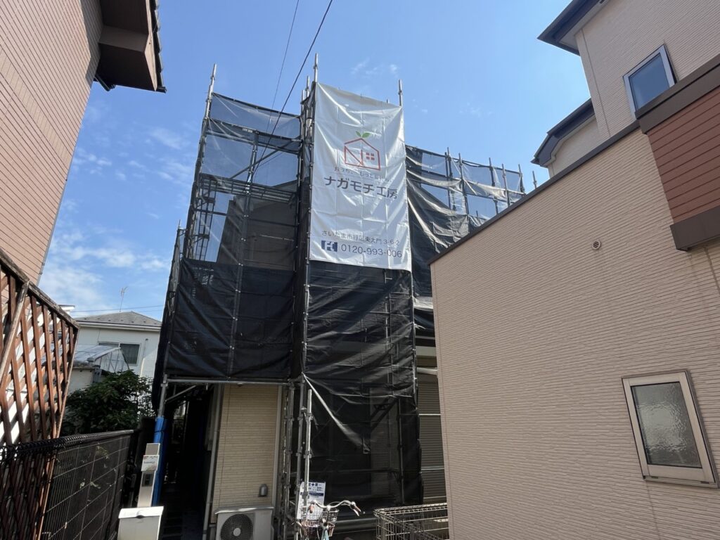 足場架設・飛散防止ネット取付
